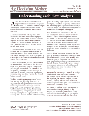 Basic Sample Cash Flow Analysis Template