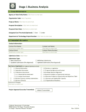 Business Analysis Definition Template