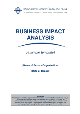 Business Impact Analysis Example Template