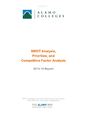 College Priorities And Competitive Factor SWOT Analysis Template