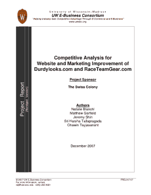 Competitor Analysis Project Report Template