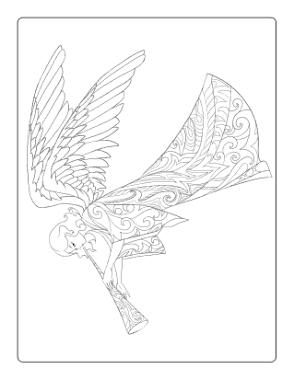 Christmas Decorative Angel Trumpet_2 Coloring Template