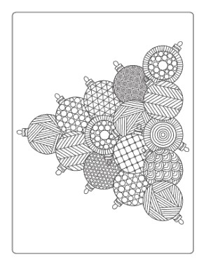 Christmas Decorative Round Baubles Coloring Template
