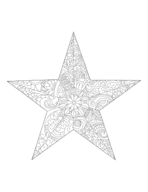 Christmas Decorative Star Coloring Template