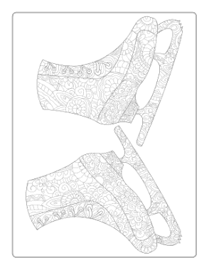 Christmas Decorative Winter Ice Skates Coloring Template