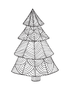Christmas Geometric Tree Coloring Template