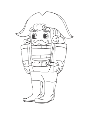 Christmas Nutcracker Soldier Coloring Template