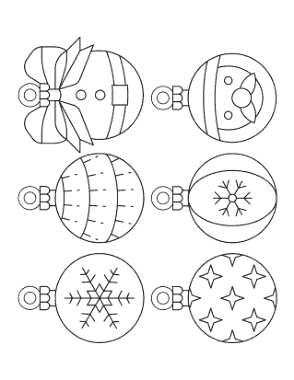 Christmas Ornaments Bauble Color P2 Coloring Template