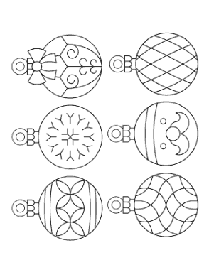 Christmas Ornaments Bauble Color P4 Coloring Template