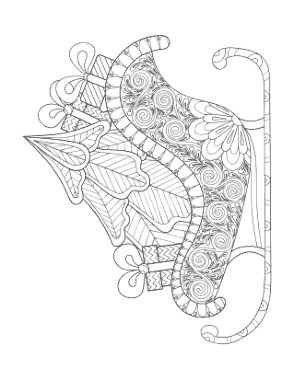Christmas Sleigh Tree Gifts Coloring Template