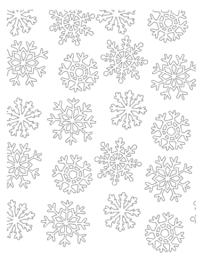 Christmas Snowflakes Coloring Template