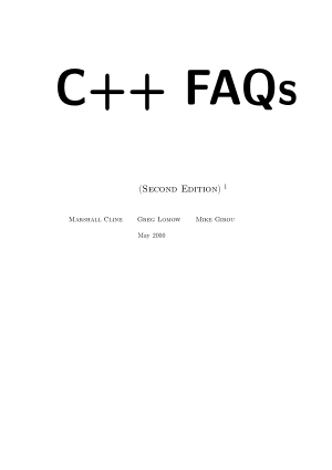 C++ FAQs 2nd Edition
