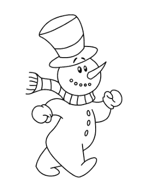 Winter Preschool Snowman Cute Coloring Template