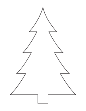 Christmas Tree Basic Blank Outline Curved Branches Free Coloring Template