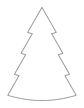 Christmas Tree Basic Blank Outline Curved Free Coloring Template