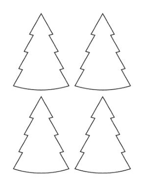 Christmas Tree Basic Blank Outline Curved Small Free Coloring Template