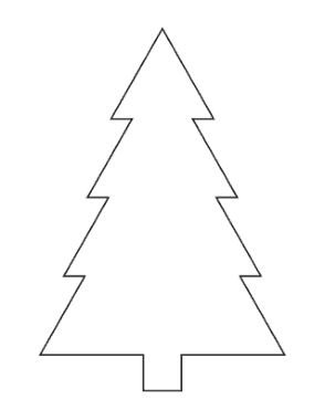 Christmas Tree Basic Blank Outline Pointed Corners Free Coloring Template