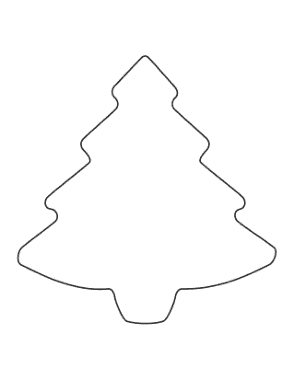 Christmas Tree Basic Outline Free Coloring Template