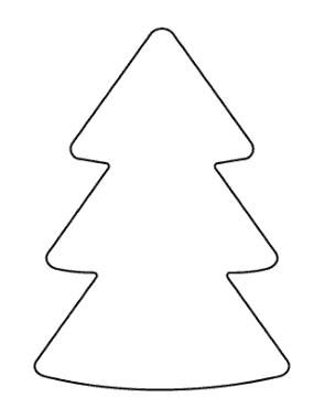 Christmas Tree Basic Rounded Corners Outline Free Coloring Template