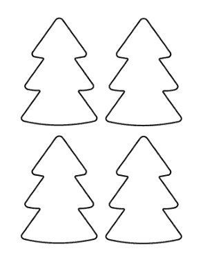 Christmas Tree Basic Rounded Corners Outline Small Free Coloring Template