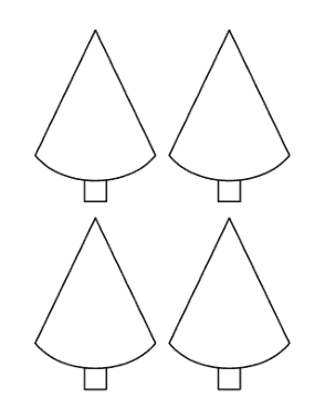 Christmas Tree Blank Outline Conical Small Free Coloring Template