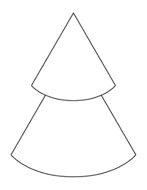 Christmas Tree Blank Outline Layered Conical Free Coloring Template