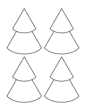 Christmas Tree Blank Outline Layered Conical Small Free Coloring Template