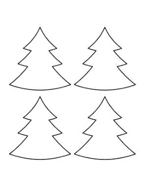 Christmas Tree Blank Outline Wide Small Free Coloring Template