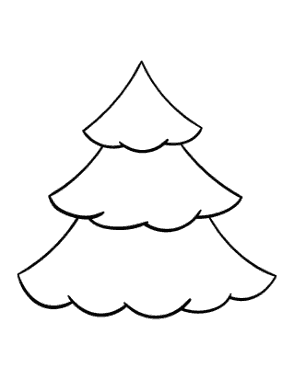 Christmas Tree Color Free Coloring Template