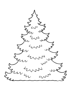 Christmas Tree Layered Jagged Free Coloring Template