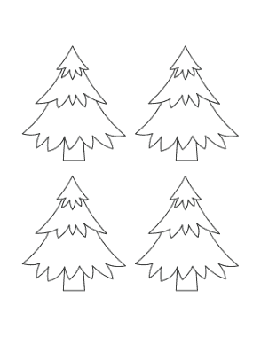 Christmas Tree Layered Small Free Coloring Template