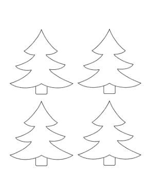 Christmas Tree Outline Small Free Coloring Template