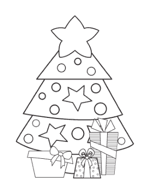 Christmas Tree Simple Tree With Gifts To Color Free Coloring Template