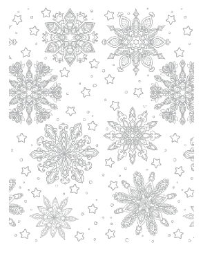 Free Download PDF Books, Christmas Snowflakes Background Coloring Template