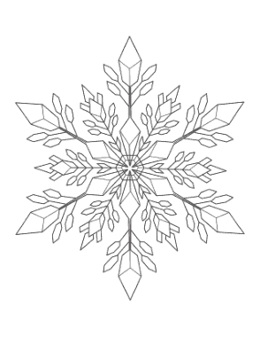 Free Download PDF Books, Snowflake Detailed 5 Coloring Template