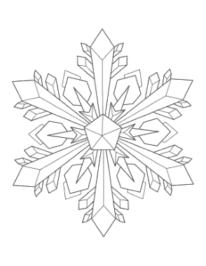 Free Download PDF Books, Snowflake Detailed 7 Coloring Template