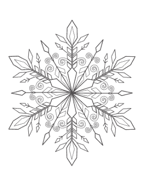 Snowflake Detailed 8 Coloring Template