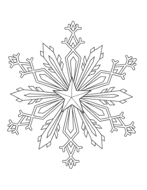Free Download PDF Books, Snowflake Detailed 9 Coloring Template