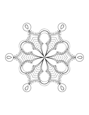 Snowflake Intricate 1 Coloring Template