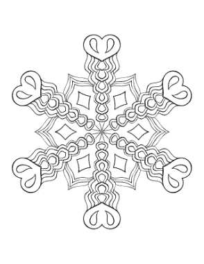 Snowflake Intricate 10 Coloring Template