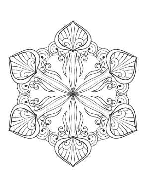 Snowflake Intricate 12 Coloring Template