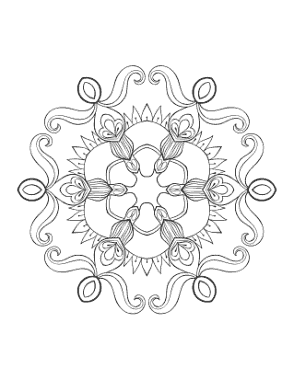 Snowflake Intricate 13 Coloring Template