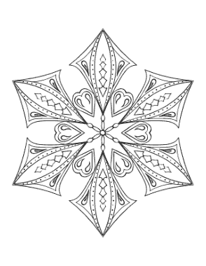 Snowflake Intricate 15 Coloring Template