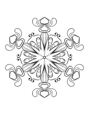 Snowflake Intricate 17 Coloring Template