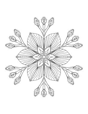 Snowflake Intricate 18 Coloring Template