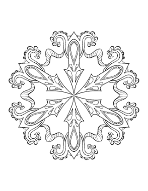 Snowflake Intricate 19 Coloring Template