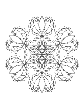 Snowflake Intricate 21 Coloring Template