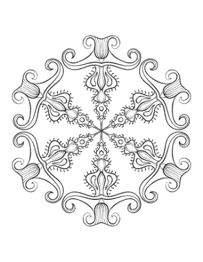 Snowflake Intricate 22 Coloring Template