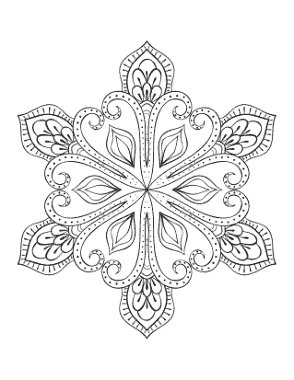 Snowflake Intricate 23 Coloring Template