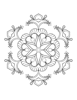 Snowflake Intricate 24 Coloring Template